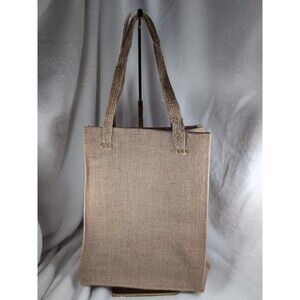 Brand New With Tags Michael's Burlap Tote Bag w/Flat Rope Handles 12x9x4